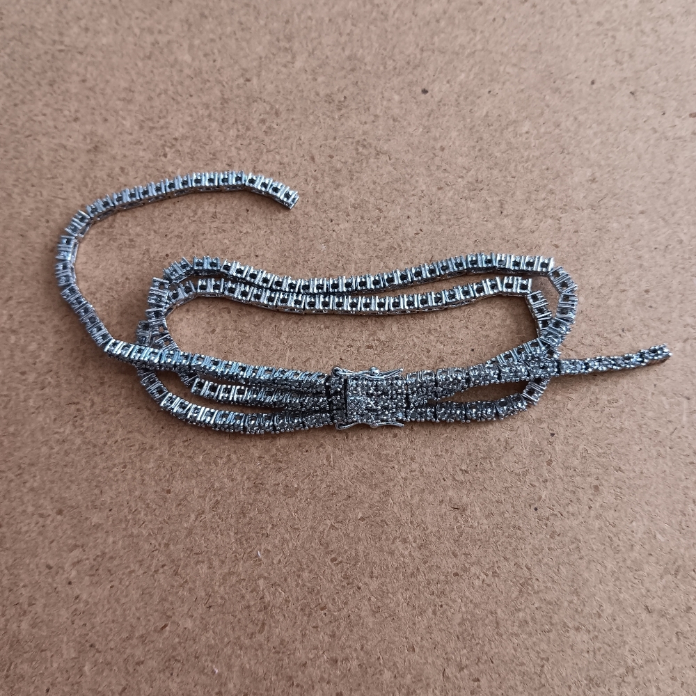 Sterling Silver Diamond Bracelet Scrap or Repair